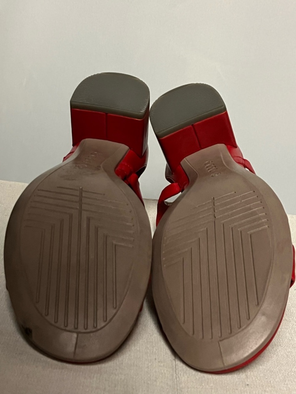 Ecco Women’s Red Leather Crossover Ankle-Strap Sandals - Picture 10 of 11